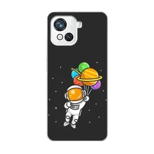 Силиконовый Чехол с принтом "Космонавты" на Blackview Oscal C80 (Космонавт с шариками)