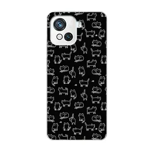 Чохол на тематику: Коти для Blackview Oscal C80 (Котики на чорному)