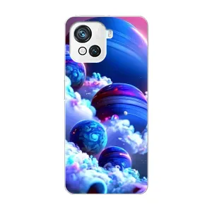 Чехлы КОСМОС для Blackview Oscal C80 (Синие планеты)