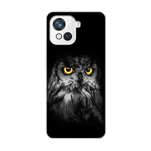 Чехол с рисунком «Сова на чёрном» для Blackview Oscal C80