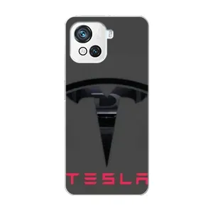 Силіконовий бампер з картинкою машини на Blackview Oscal C80 (Logo TESLA)