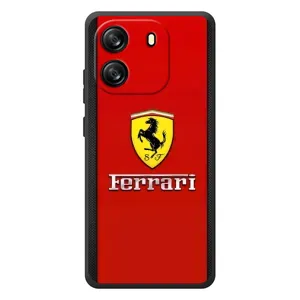 Силиконовый бампер с картинкой машины на Blackview Oscal Flat 1C (Ferrari Logo)