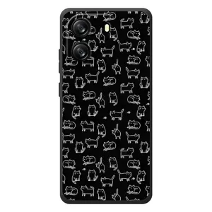 Чохол на тематику: Коти для Blackview Oscal Flat 1C (Котики на чорному)