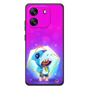 Чехол Бравл Старс для Blackview Oscal Flat 1C (Леон в костюме Акулы)