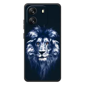 Чехол с картинкой на Blackview Oscal Flat 1C (Лев - синий)