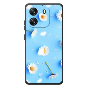 Чохол з Квітами для Blackview Oscal Flat 1C (ромашки на блакитному)