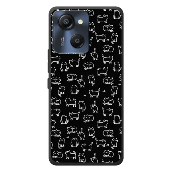 Чехол с рисунком «Котики на черном» для Blackview Oscal Modern 8 Чехол с рисунком «Котики на черном» для Blackview Oscal Modern 8