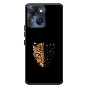 Чехол с леопардовым принтом на Blackview Oscal Modern 8 (Леопард на черном)