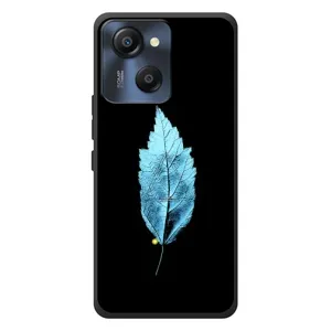 Чехол с картинками на черном фоне для Blackview Oscal Modern 8 (Листочек)
