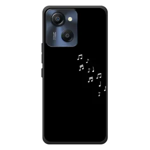 Чехол с картинками на черном фоне для Blackview Oscal Modern 8 (Ноты)