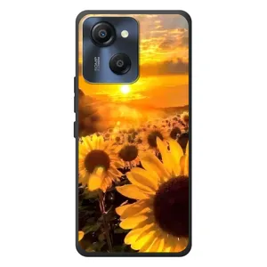 Чехол с Цветами для Blackview Oscal Modern 8 (поле подсолнухов)