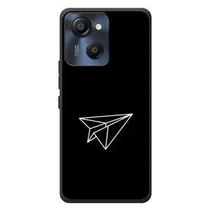 Чехол с картинками на черном фоне для Blackview Oscal Modern 8 (Самолетик)