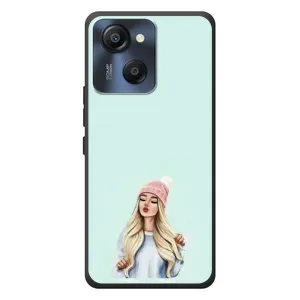 Силіконовый Чохол на Blackview Oscal Modern 8 з картинкой Модных девушек (В шапці)