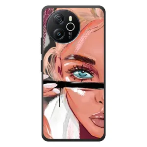 Силиконовый Чехол на Blackview Oscal Tiger 12 с картинкой Стильных Девушек (Девушка и ресницы)