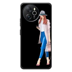 Чехол с картинкой Модные Девчонки Blackview Oscal Tiger 12 (Девушка со смартфоном)