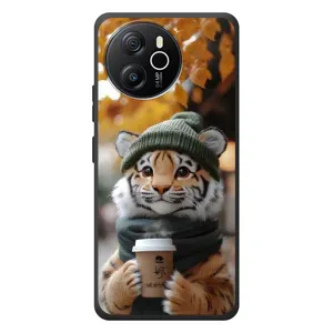 Друкований чохол 'Звірята з кавою' для Blackview Oscal Tiger 12 (Тигр з кавою)