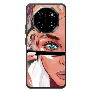 Силиконовый Чехол на Blackview Shark 6 с картинкой Стильных Девушек (Девушка и ресницы)