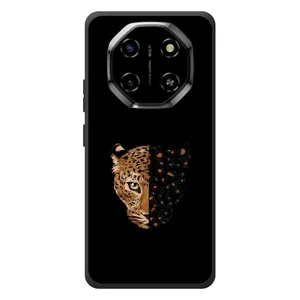 Чехол с леопардовым принтом на Blackview Shark 6 (Леопард на черном)