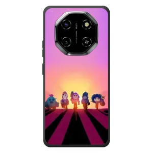 Силиконовый Чехол на Blackview Shark 6 с картинкой Brawl Stars (Персонажи в закате)