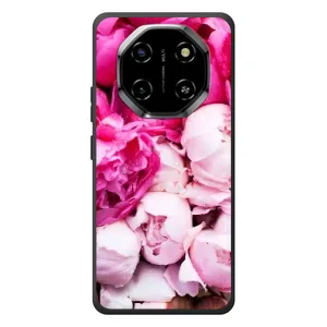 Силиконовый бампер с принтом (цветочки) на Блэквью Шарк 6 (Пионы)