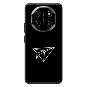 Чехол с картинками на черном фоне для Blackview Shark 6 (Самолетик)