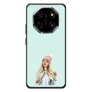 Силиконовый Чехол на Blackview Shark 6 с картинкой Стильных Девушек (В шапке)