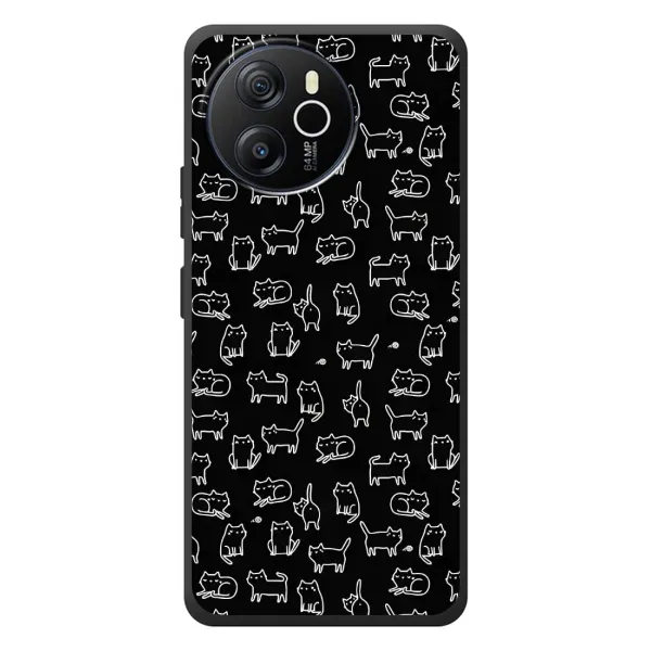 Чехол с рисунком «Котики на черном» для Blackview Shark 8 Чехол с рисунком «Котики на черном» для Blackview Shark 8