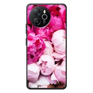 Силиконовый бампер с принтом (цветочки) на Блэквью Шарк 8 (Пионы)
