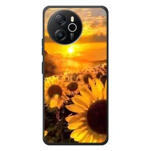 Чехол с Цветами для Blackview Shark 8 (поле подсолнухов)