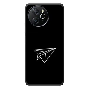 Чехол с картинками на черном фоне для Blackview Shark 8 (Самолетик)
