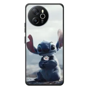Чехол с рисунком Стич для Blackview Shark 8 (Стич с цветочком)