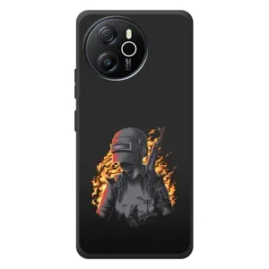 Силиконовый чехол с картинкой "Герой Pubg" на Blackview Shark 8 (В огне)