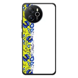 Силиконовый Чехол на Blackview Shark 8 с картинкой Вышиванки (Желто-синяя вышиванка)
