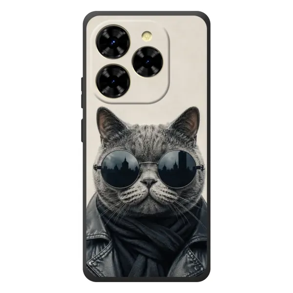 Чехол с рисунком «Модный кот» для Blackview Shark 9
