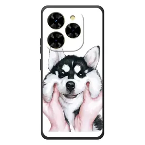 Бампер для Blackview Shark 9 с картинкой "Песики" (Собака Хаски)