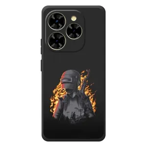 Силиконовый чехол с картинкой "Герой Pubg" на Blackview Shark 9 (В огне)