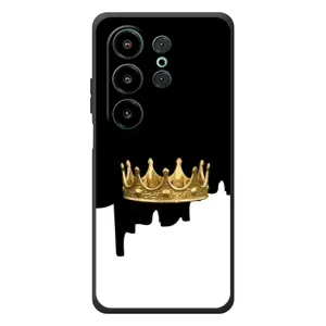 Чехол (Корона на чёрном фоне) для Блэквью Вэйв 10 (Золотая корона)
