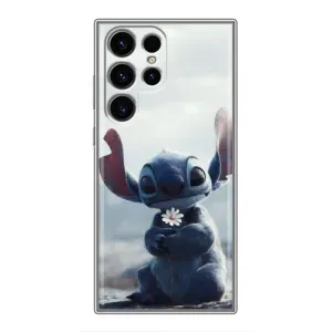Чехол с рисунком Стич для Blackview Wave 2C (Стич с цветочком)