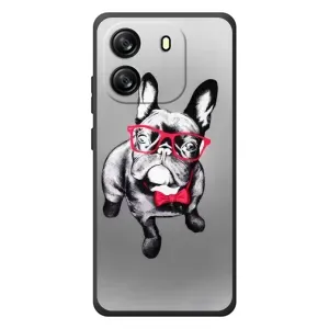 Чехол (ТПУ) Милые собачки для Blackview Wave 6C (Бульдог в очках)