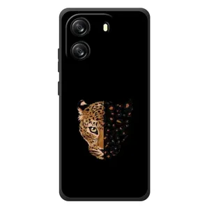 Чехол с леопардовым принтом на Blackview Wave 6C (Леопард на черном)