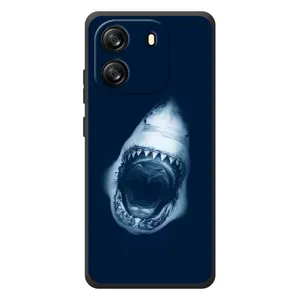 Силиконовый бампер с картинкой животных для Blackview Wave 6C (Пасть Акулы)