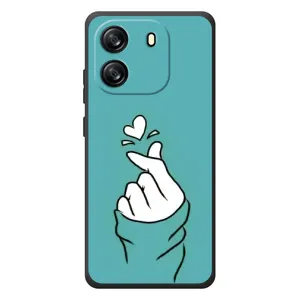 Чехлы (Знак сердечка) на Blackview Wave 6C (Сердечко на бирюзовом)
