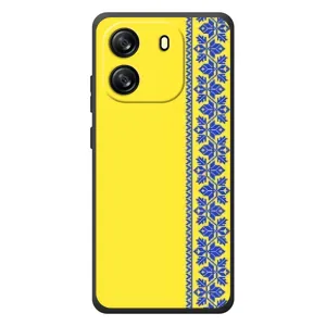 Силиконовый Чехол на Blackview Wave 6C (Вышиванка на желтом)