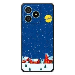 Силиконовый бампер на рождество для Blackview Wave 9C (Город в снегу)