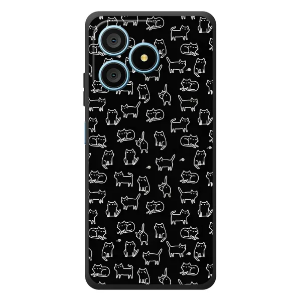 Чехол с рисунком «Котики на черном» для Blackview Wave 9C Чехол с рисунком «Котики на черном» для Blackview Wave 9C