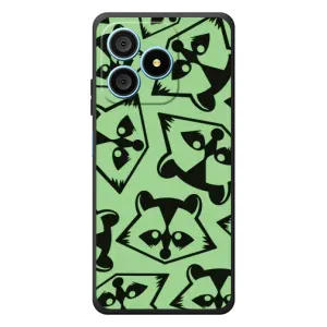 Силиконовый Чехол с Енотами на Blackview Wave 9C (Мордочки Енота)