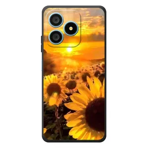 Чехол с Цветами для Blackview Wave 9C (поле подсолнухов)