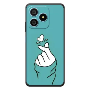 Чехлы (Знак сердечка) на Blackview Wave 9C (Сердечко на бирюзовом)