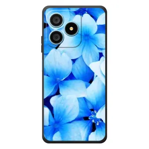 Силиконовый бампер с принтом (цветочки) на Блэквью Вейв 9С (Синие цветы)
