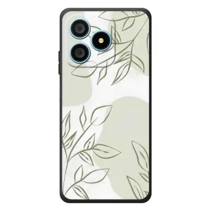 Чехол цветочный дизайн для Blackview Wave 9C (Зелёный дизайн)